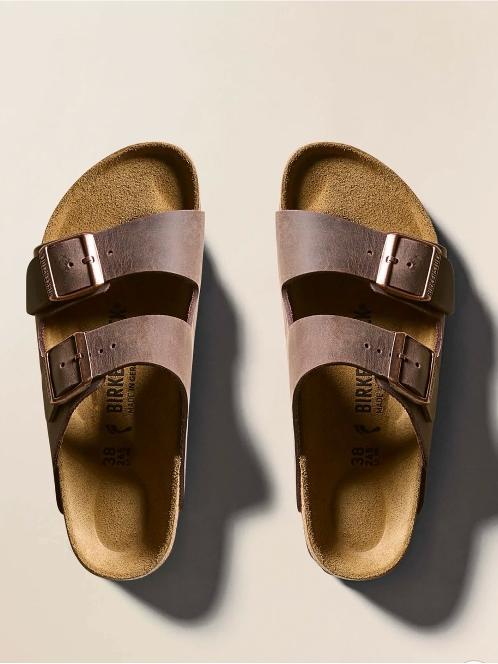 NIB Birkenstock Oiled Leather Arizona - Habana